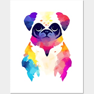 Pug Dog Wild Nature Animal Colors Paint Posters and Art